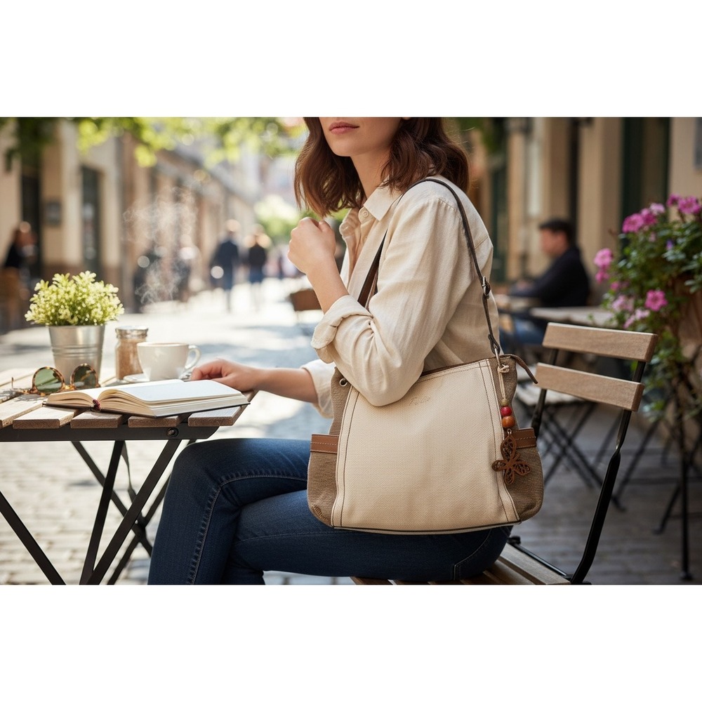 RELIC Purse Shoulder Bag Handbag Women's Canvas Butterfly Charm Boho Cottagecore